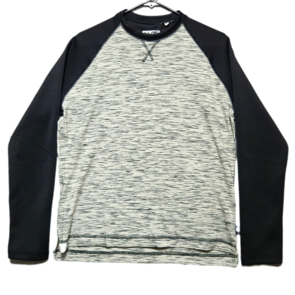 Pino Porte Adriano Raglan Long Sleeve Pullover Shirt Mens Medium Black Gray NEW